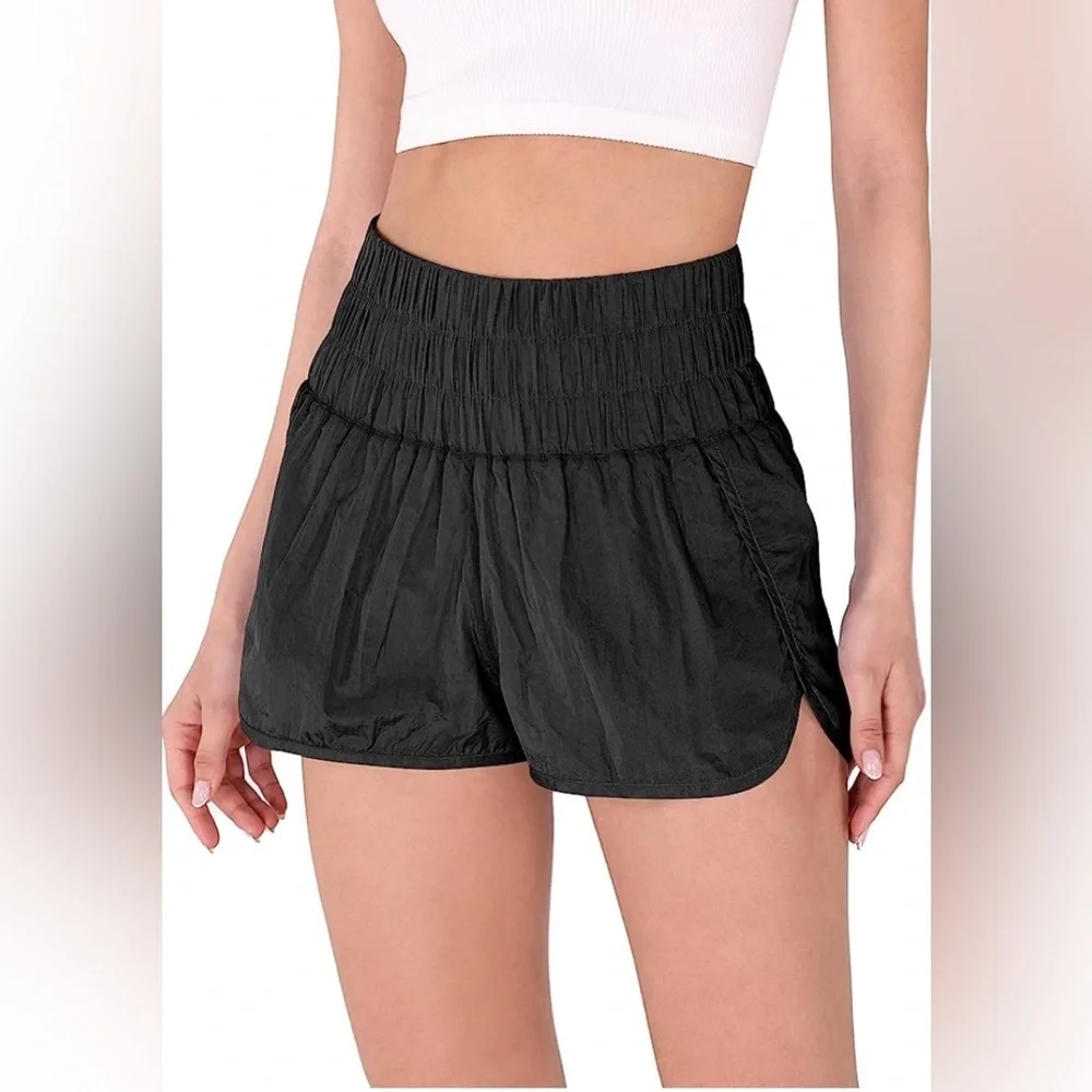 NWT Medium Women’s ODODOS Athletic Shorts High Waisted Mesh Back Pocket - Picture 2 of 5